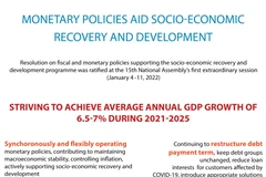 Monetary policies aid socio-economic recovery and development