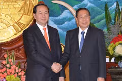 Lao Party, State leaders welcome Vietnam’s public security delegation