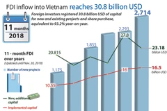 FDI inflow into Vietnam reaches 30.8 billion USD