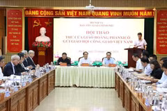 An overview of the workshop on Pope Francis’s letter to the community on the occasion of the adoption of the Agreement on the Status of the Resident Papal Representative and the Office of the Resident Papal Representative of the Holy See in Vietnam. (Photo: VNA)