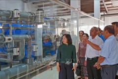 The Lao delegation visits Viet-Uc Ca Mau One-Member Co. Ltd (Photo: VNA)