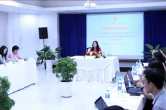 Deputy Minister of Foreign Affairs and Chairwoman of the ministry’ State Committee for Overseas Vietnamese (SCOV) Le Thi Thu Hang speaks at the press briefing held in HCM City on July 2. (Photo: VNA)
