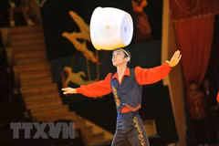 Circus performance, folk games to excite children