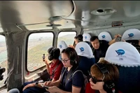 Visitors admire Ho Chi Minh City from above. (Photo: VNA) 