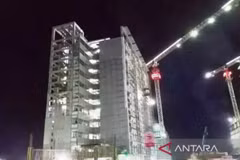A building of flats under construction in Nusantara, East Kalimantan. (Photo: Antara)