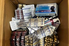Counterfeit medicines that were recently confiscated. (Photo courtesy of Ministry of Public Security)