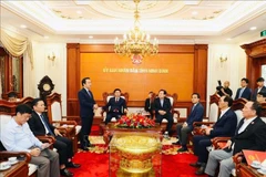 Chairman of the provincial People’s Committee Pham Quang Ngoc speaks at the event. (Photo: VNA)
