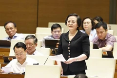 Minister of Home Affairs Pham Thi Thanh Tra at the 15th National Assembly’s ongoing 9th session on June 17 (Photo: VNA)
