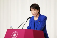 Sanae Takaichi speaks at a press conference at the headquarters of the ruling Liberal Democratic Party (LDP) in Tokyo, Japan, on October 4, 2025. (Photo: Kyodo/VNA)