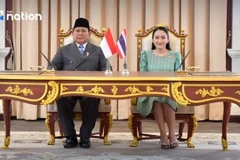 Thai Prime Minister Paetongtarn Shinawatra and Indonesian President Prabowo Subianto at the Government House in Bangkok. (Photo: The Nation/ANN)