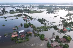 A neighbourhood in Vientiane capital has been flooded. (Illustrative photo: VNA)