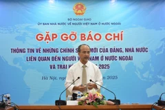 Nguyen Trung Kien, Chairman of the State Committee for Overseas Vietnamese, speaks at the press briefing. (Photo: VNA)