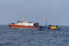 Law enforcement forces patrol and inspect fishing vessels at sea. (Illustrative photo: VNA)