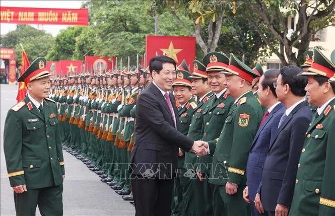 State President Luong Cuong visits Military Region 3 on October 28 to attend a ceremony marking the 80th traditional day of the armed forces of the military region. (Photo: VNA)