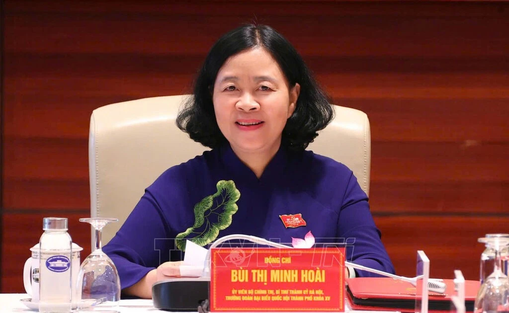 Bui Thi Minh Hoai, Politburo member and Secretary of the 17th-tenure Ha Noi Party Committee, has been re-elected as Secretary of the 18th Ha Noi Party Committee for the 2025–2030 term. (Photo: VNA)