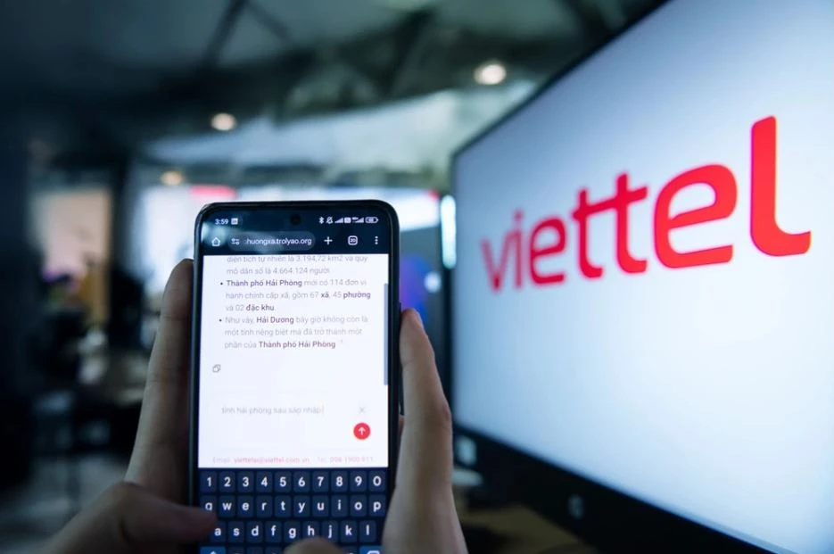Viettel's virtual assistant for searching administrative units helps shorten time and simplify searches for people. (Photo: Viettel)