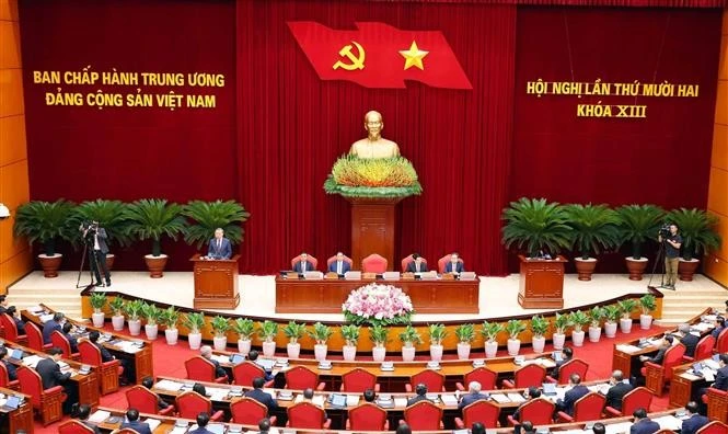 The 12th plenum of the 13th Party Central Committee opened in Ha Noi on the morning of July 18 (Photo: VNA)