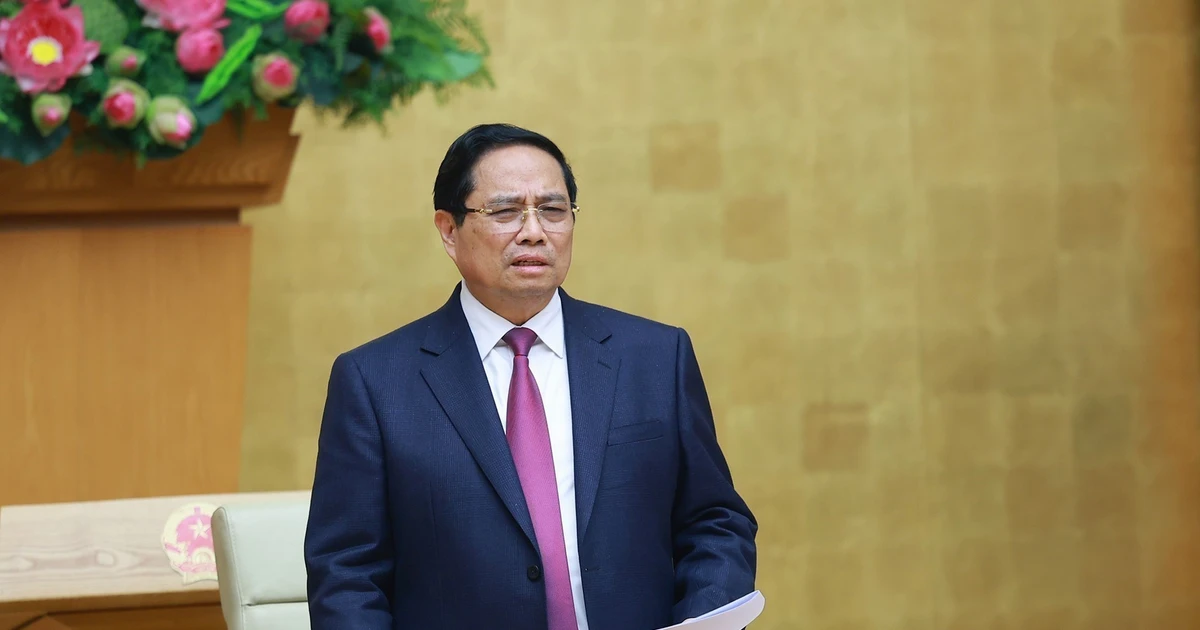 Prime Minister Pham Minh Chinh speaks at the 26th meeting of the National Steering Committee for Combating Illegal, Unreported and Unregulated (IUU) Fishing. (Photo: VNA)
