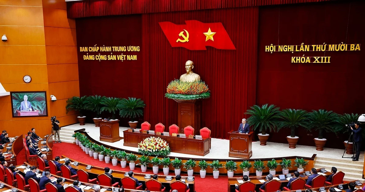 Party General Secretary To Lam speaks at the closing session of the 13th meeting of the 13th Party Central Committee in Ha Noi on October 8, 2025. (Photo: VNA)