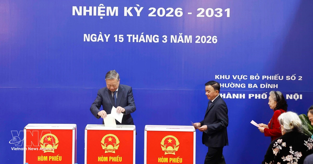 Gallery - Party General Secretary To Lam casts ballot in Ba Dinh ward, Hanoi | Vietnam+ (VietnamPlus)