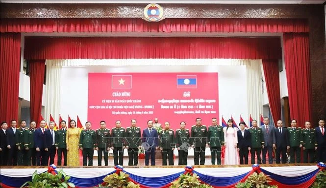 At the ceremony marking the 80th anniversary of Viet Nam’s National Day (September 2, 1945 – 2025) held in Vientiane on August 28. (Photo: VNA)