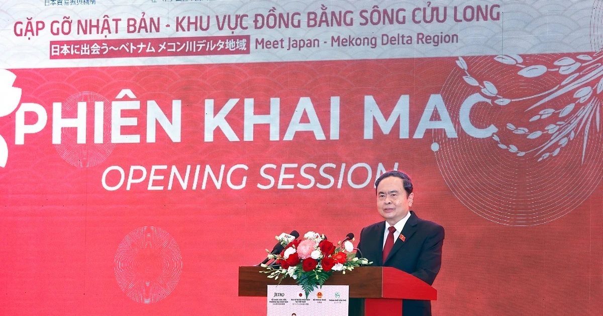 National Assembly Chairman Tran Thanh Man addresses the “Meet Japan – Mekong Delta region” event in Can Tho city on August 8. (Photo: VNA)
