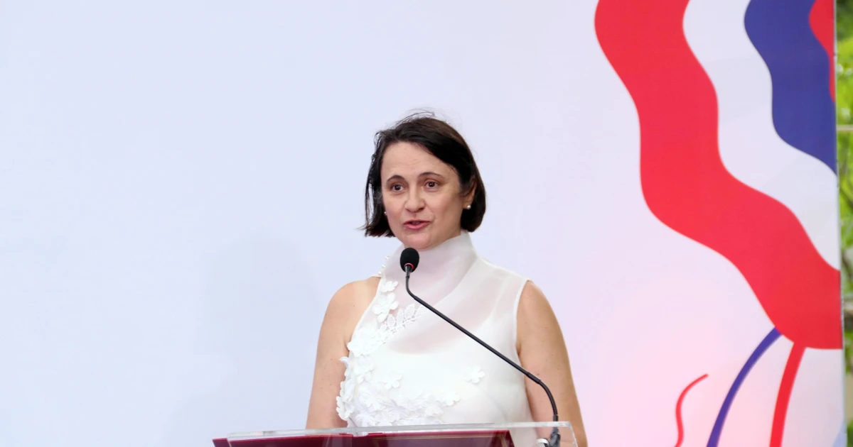 French Consul General in Ho Chi Minh City Emmanuelle Pavillon-Grosser speaks at the ceremony marking France’s Bastille Day. (Photo: VNA) 