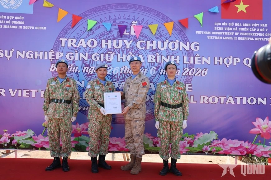 Vietnam's Level-2 Field Hospital Rotation 7 awarded UN peacekeeping medal