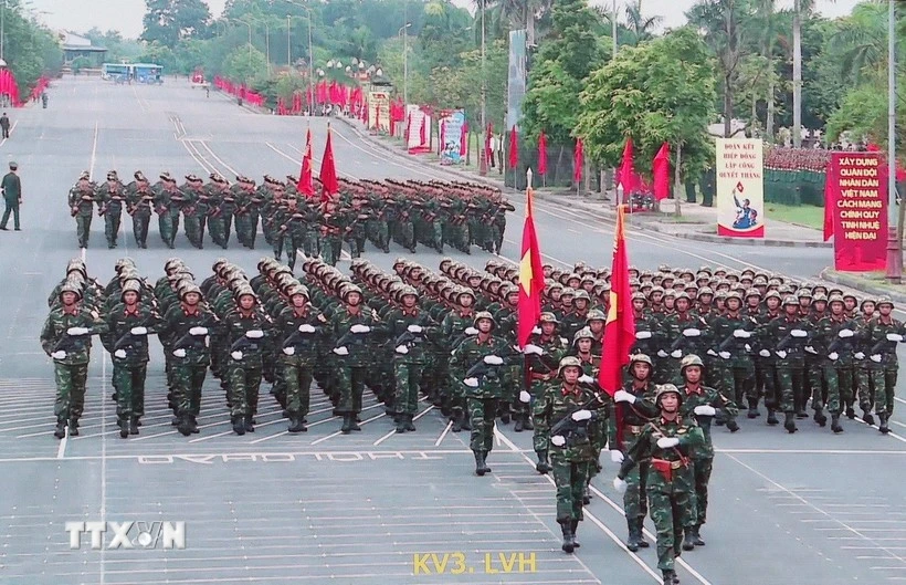 A parade rehearsal in preparation for the celebration of the 80th anniversary of the August Revolution (August 19, 1945 – 2025) and National Day (September 2, 1945 – 2025). (Photo: VNA)