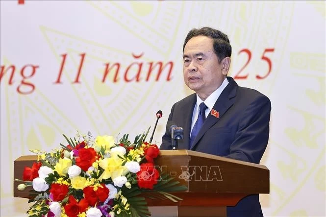 NA Chairman Tran Thanh Man speaks at the event (Photo: VNA)