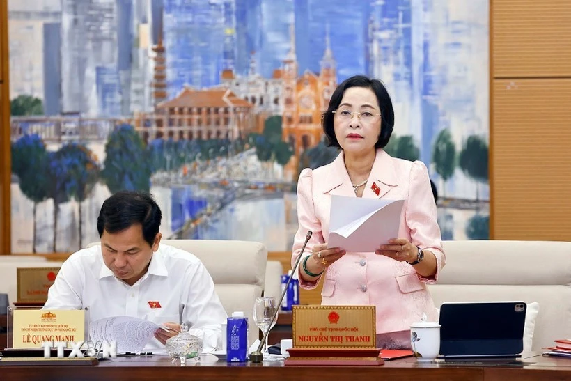 NA Vice Chairwoman Nguyen Thi Thanh speaks at the NA Standing Committee’s 50th session. (Photo: VNA)