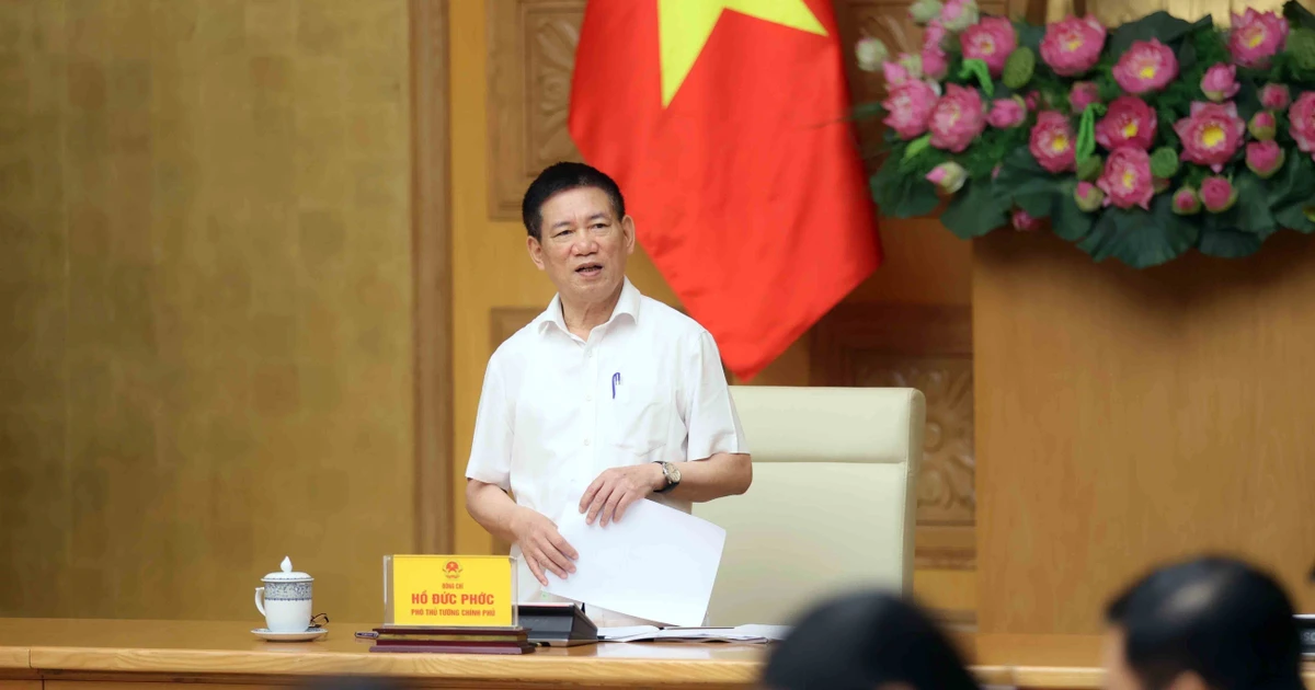 Deputy Prime Minister Ho Duc Phoc speaks at the meeting of the National Anti-Money Laundering Steering Committee on October 15. (Photo: VNA)