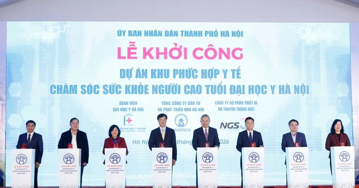 Party leader attends groundbreaking ceremony for Hanoi Medical University elderly health care complex