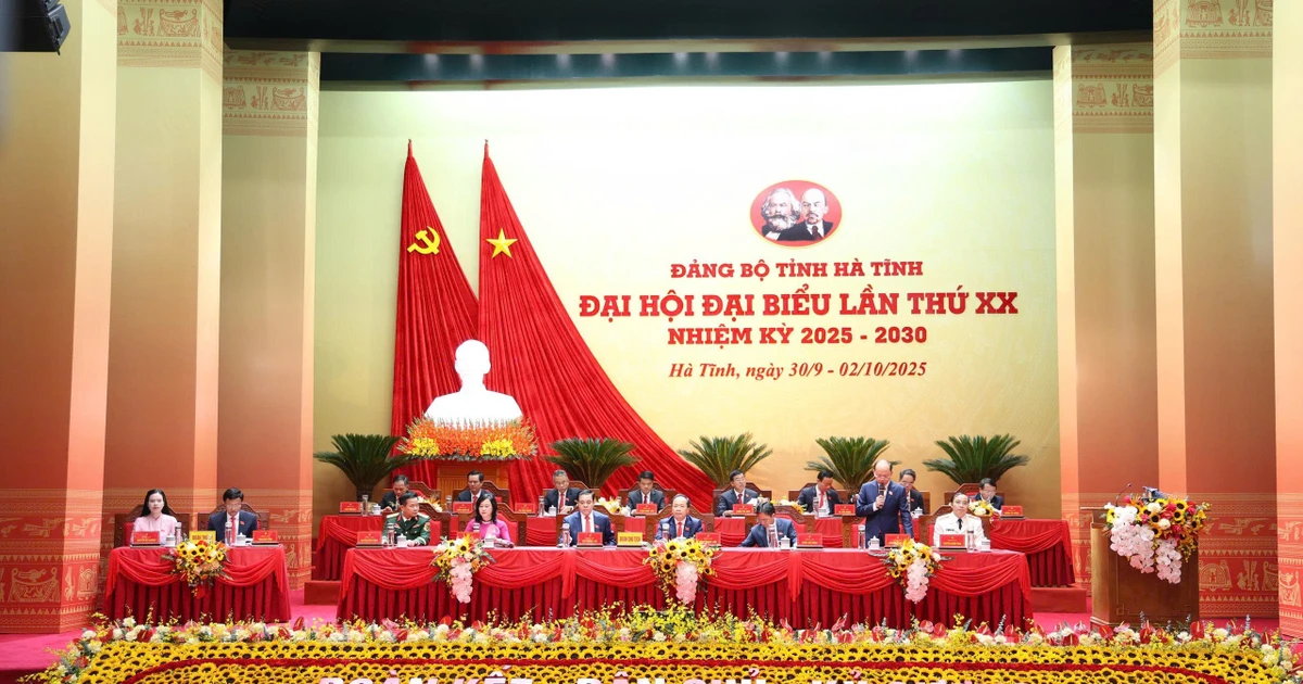 The 20th Congress of the Ha Tinh provincial Party Organisation for the 2025–2030 tenure kicks off on October 1. (Photo: Hatinh.gov.vn) 