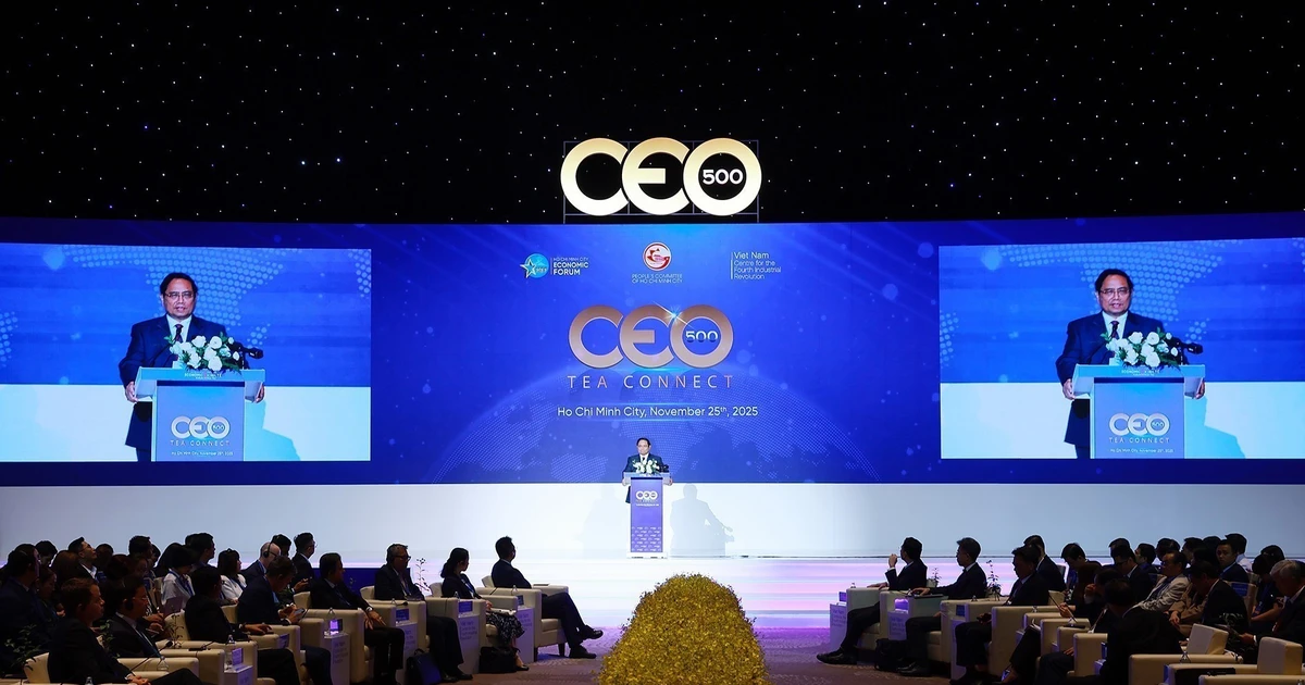 PM Pham Minh Chinh speaks at CEO 500 - TEA CONNECT in Ho Chi Minh City on November 25. (Photo: VNA)