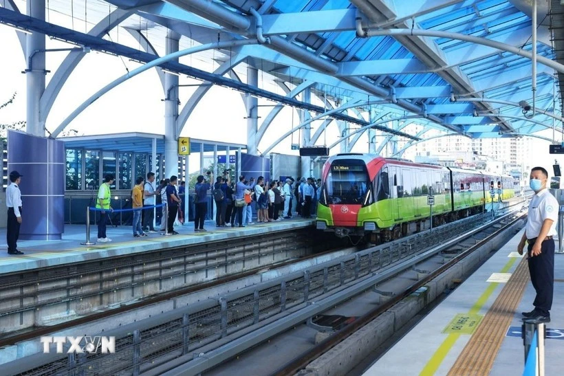 A section of the Nhon–Ha Noi Station Metro line. (Photo: VNA)