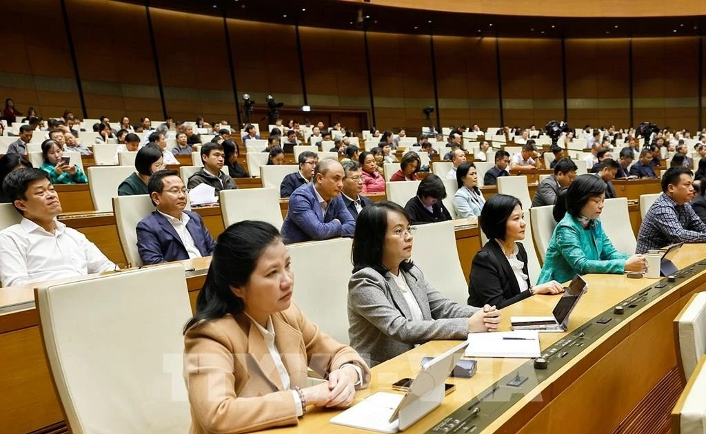 Deputies attend the 15th National Assembly’s 10th session (Photo: VNA)