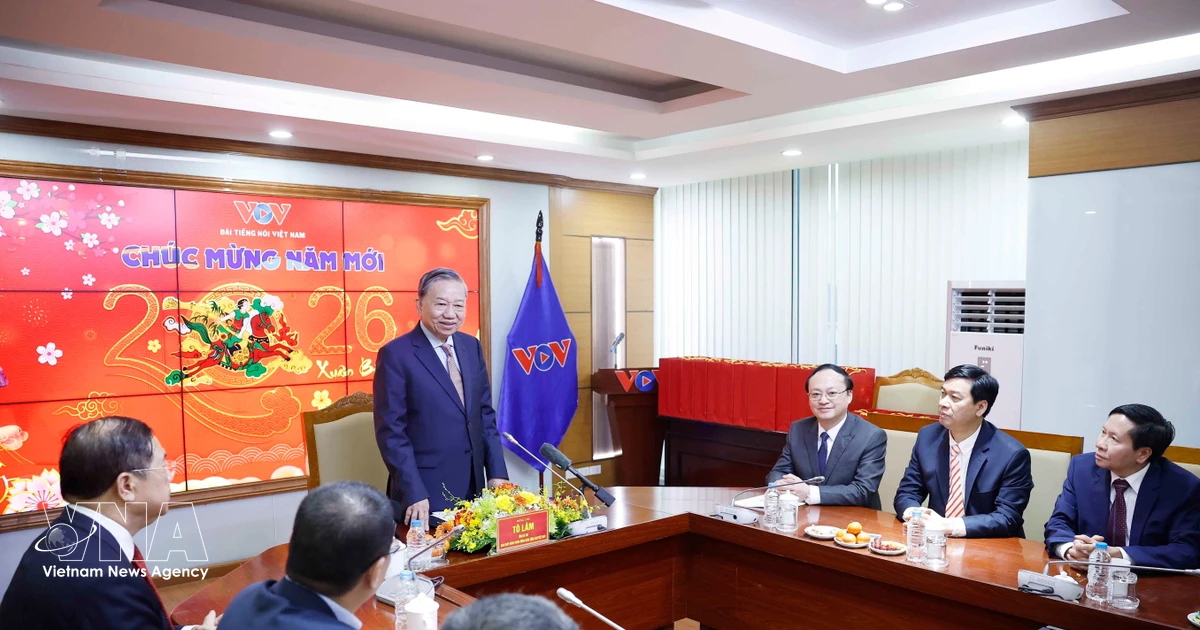 Party leader pays Tet visits to Vietnam Television, Voice of Vietnam