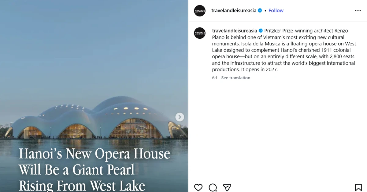 Asia’s leading luxury travel magazine hails Hanoi's new opera house: "Move aside, Sydney"