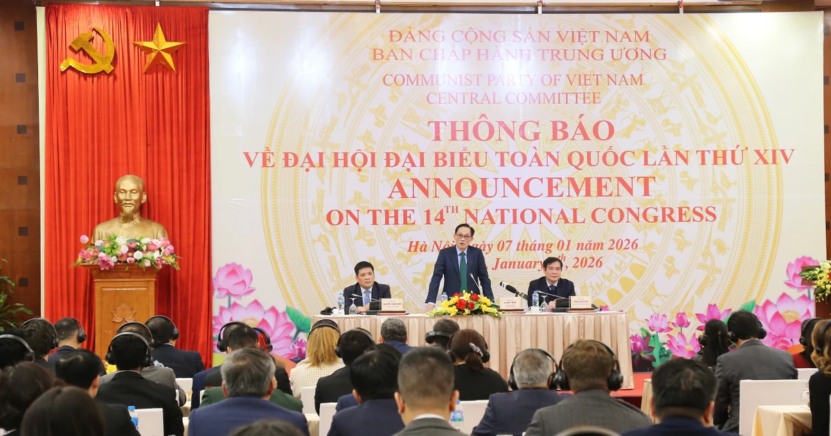 Secretary of the Party Central Committee and Minister of Foreign Affairs Le Hoai Trung speaks at the meeting (Photo: VNA)
