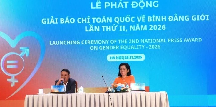 At the launch of the second National Press Award on Gender Equality. (Photo: VNA)
