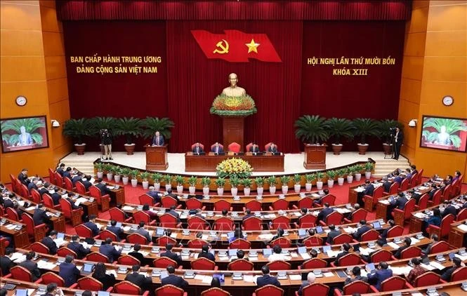 The 14th plenum of the 13th Party Central Committee convenes in Ha Noi on November 5 morning. (Photo: VNA)