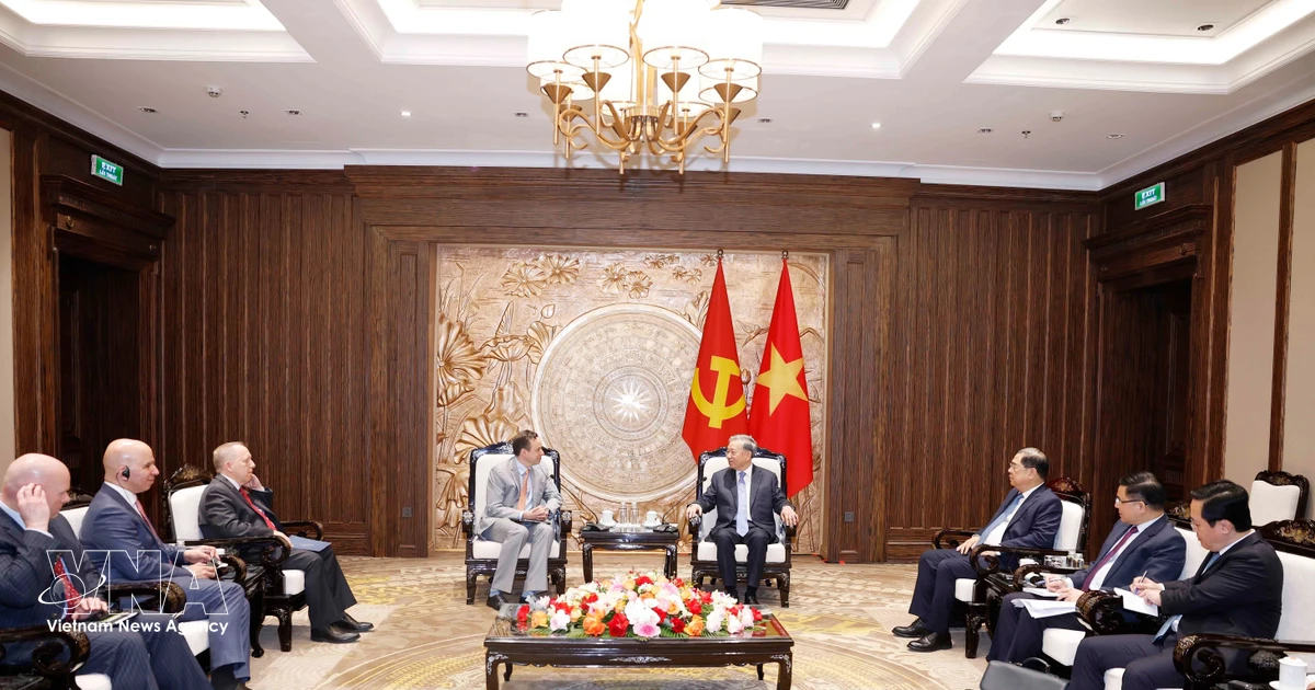 Gallery - Party leader receives President and CEO of US’s GE Vernova | Vietnam+ (VietnamPlus)