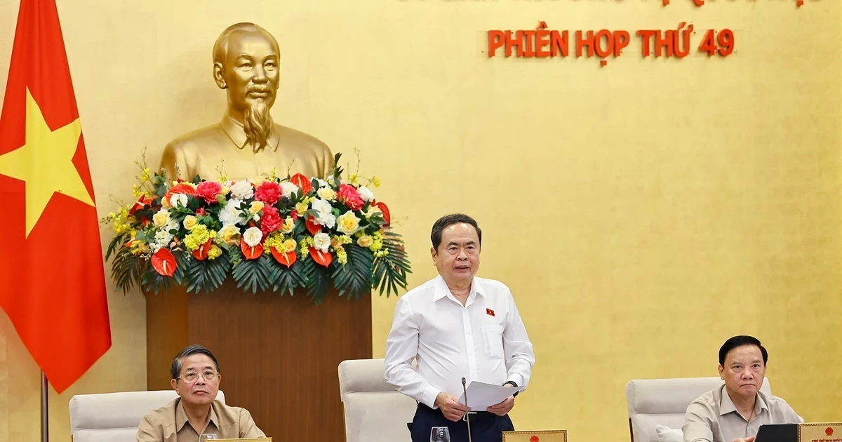 NA Chairman Tran Thanh Man speaks at the 49th session of the NA's Standing Committee on September 5. (Photo: VNA)