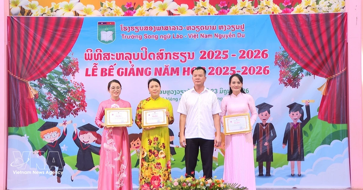 Nguyen Du School reinforces Vietnamese language preservation in Laos