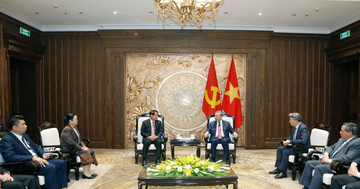 Top Vietnamese leader receives Vientiane official in Hanoi