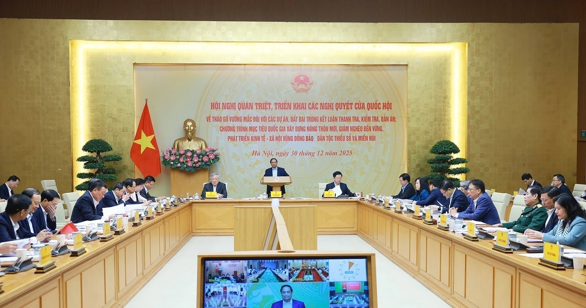 Prime Minister Pham Minh Chinh chairs the conference on December 30 (Photo: VNA) 