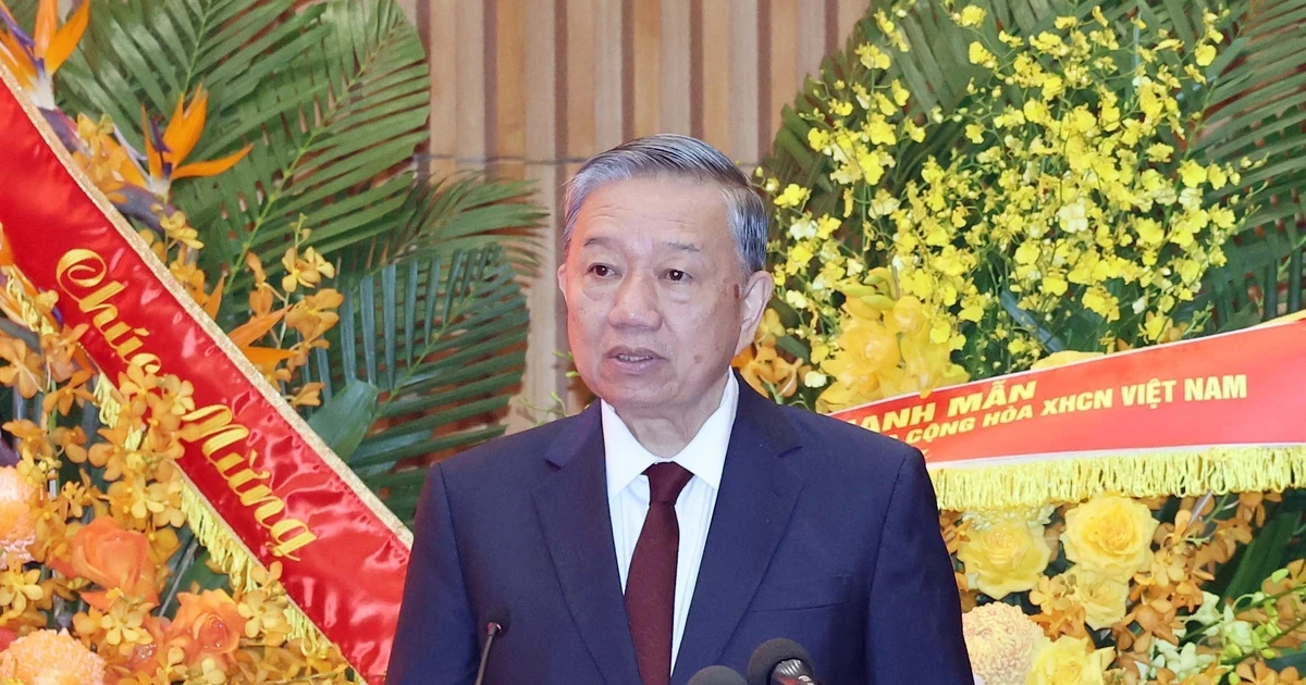 Party General Secretary To Lam speaks at the ceremony. (Photo: VNA)