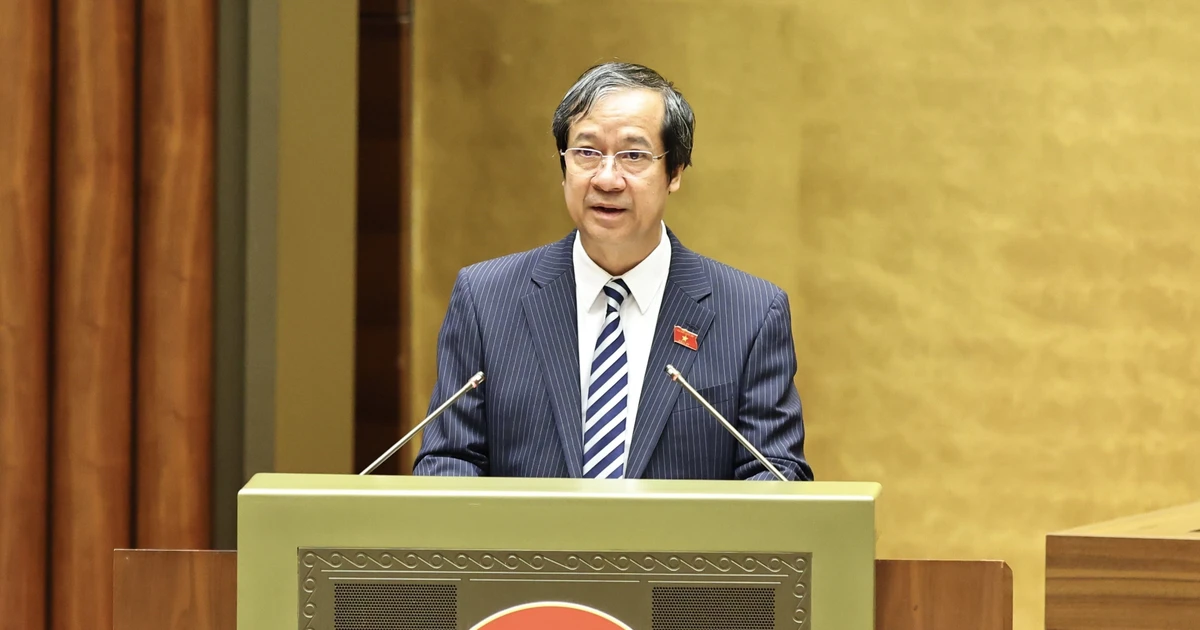 Minister of Education and Training Nguyen Kim Son speaks at the event (Photo: VNA)
