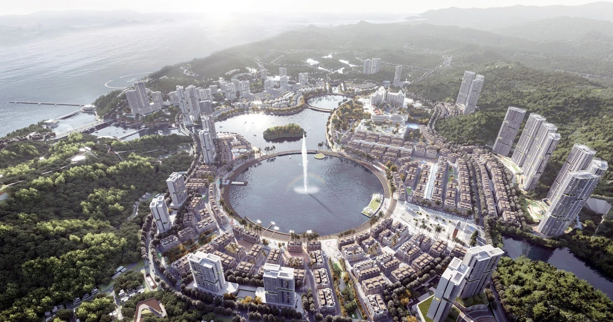 Perspective of the luxury tourism and entertainment complex with casino at Van Don Economic Zone. (Photo published by VNA)